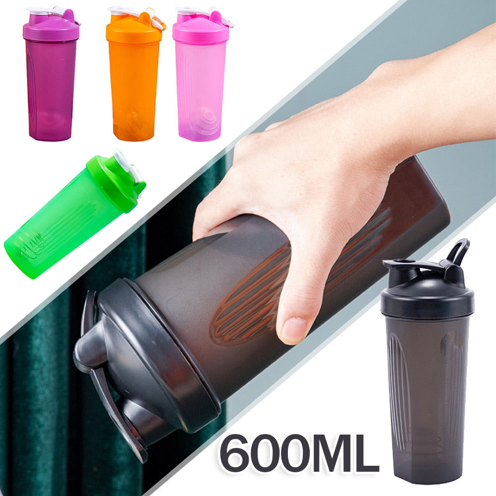 Leakproof Shaker Bottle For Protein Powder, Including Ball And Mixing Grid,  600ml Fitness Food Grade Cup