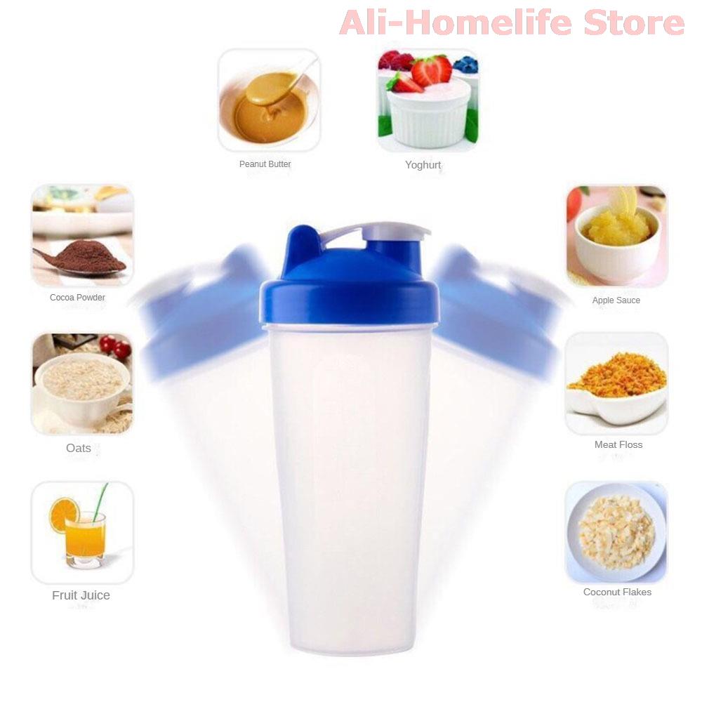 600ml Mixing Bottle Plastic Protein Powder Shaker Cup Outdoor Portable Sports Fitness Gym Drinking Water Bottle Kitchen Supplies